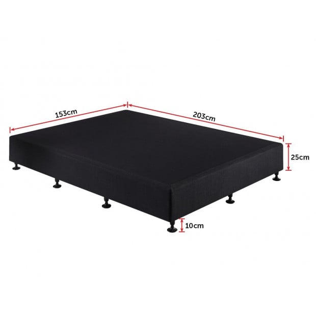 Palermo Queen Ensemble Bed Base Midnight Black Linen Fabric Image 5