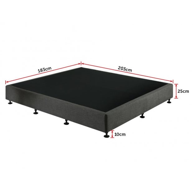 Palermo King Ensemble Bed Base Platinum Graphite Linen Fabric Image 5
