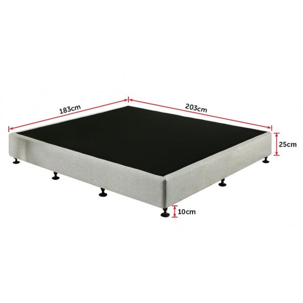 Palermo King Ensemble Bed Base Platinum Light Grey Linen Fabric Image 5