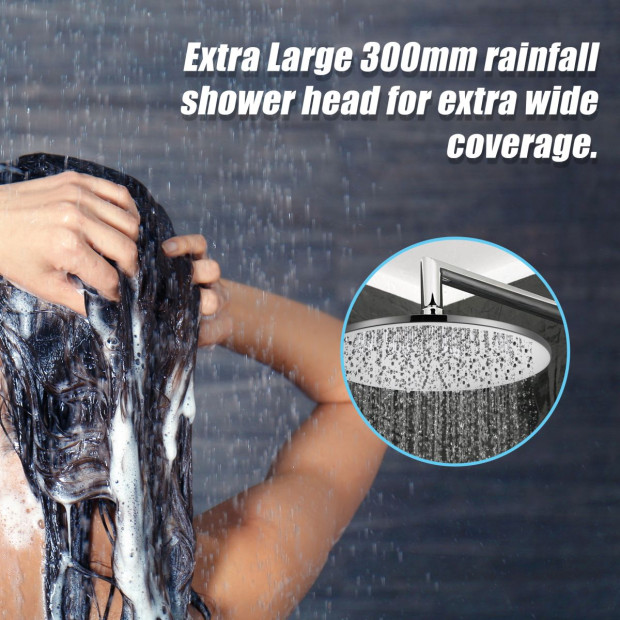 300mm Brass Shower Head Round Chrome Showerhead Image 4
