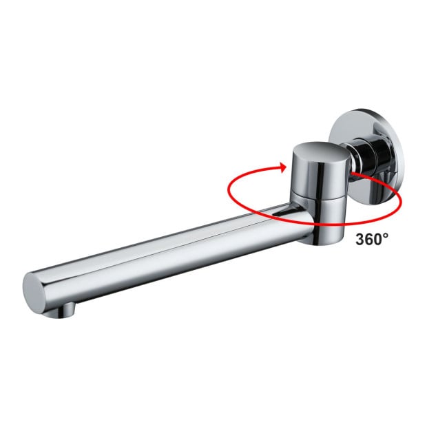 240mm Brass Bath Safety Spout Swivel Image 4