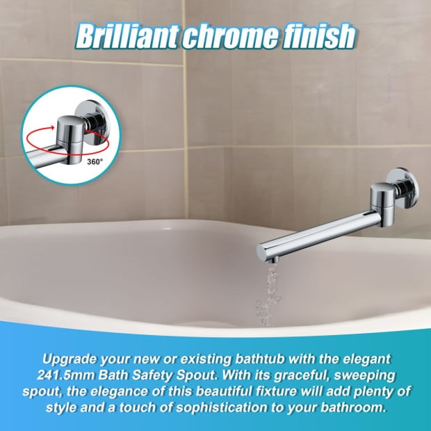 240mm Brass Bath Safety Spout Swivel Image 5