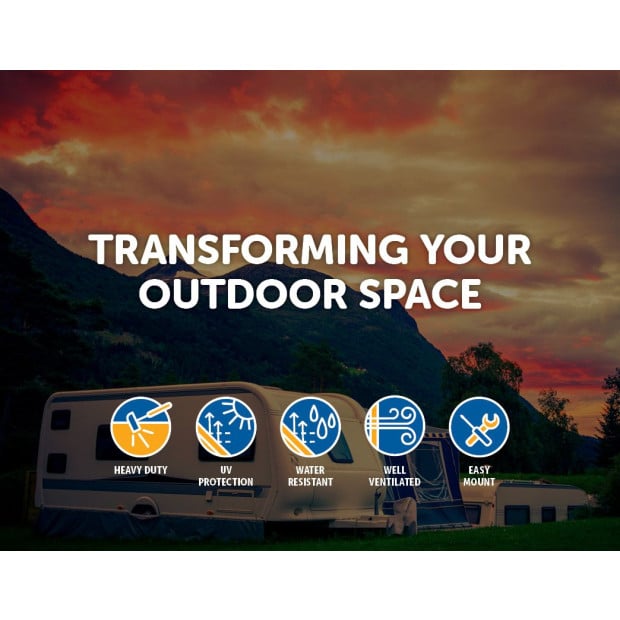 4.3m Caravan Screen Side Sunscreen Sun Shade For 15 Roll Out Awning Image 2