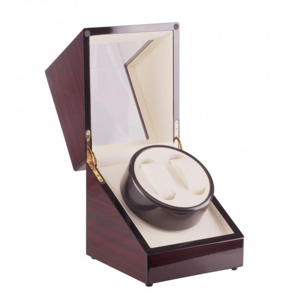 Automatic Dual Watch Winder Wood Display Box Case Motor Rotation Storage Image 4