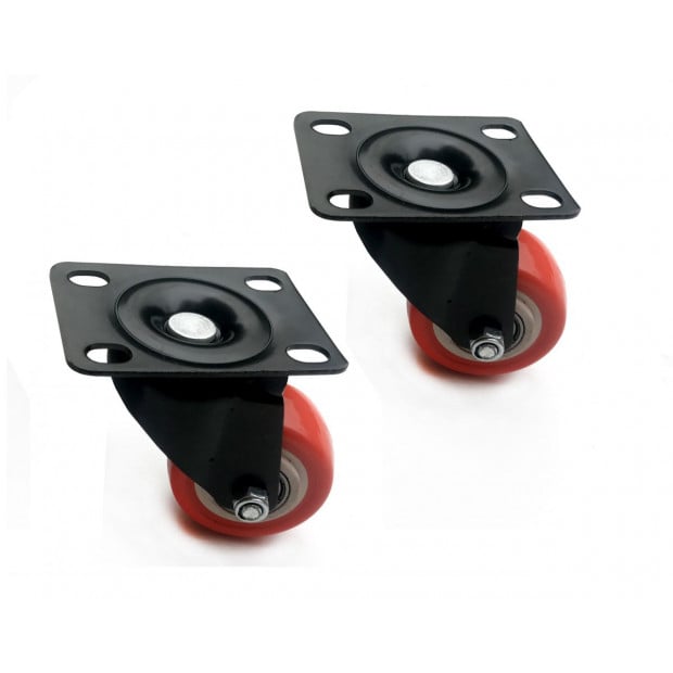 8 X 2 Inch Polyurethane Castor Wheels - Swivel And 4 With Brake Image 3
