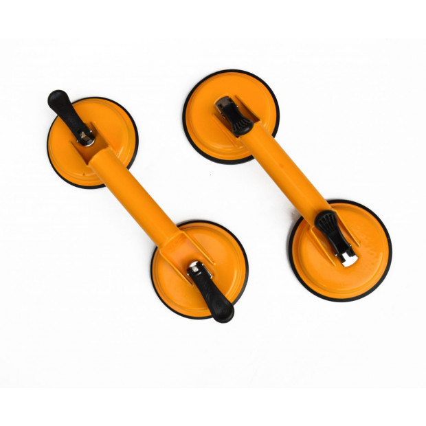 2x 100kg Aluminum Alloy Double Locking Suction Cup Glazer Glass Lifter Image 3