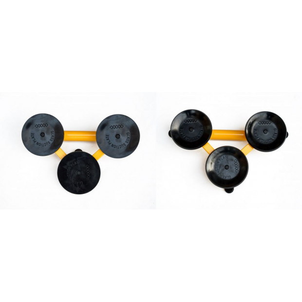 2x 150kg Load Aluminum Triple Suction Pad Glazer Glass Sucker Lifter Image 3