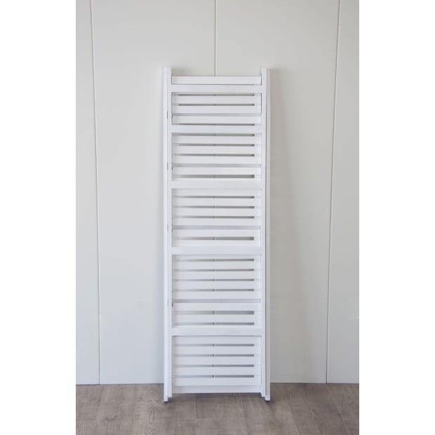5 Tier Wooden Ladder Shelf Stand Storage Book Shelves Display Rack White Image 3