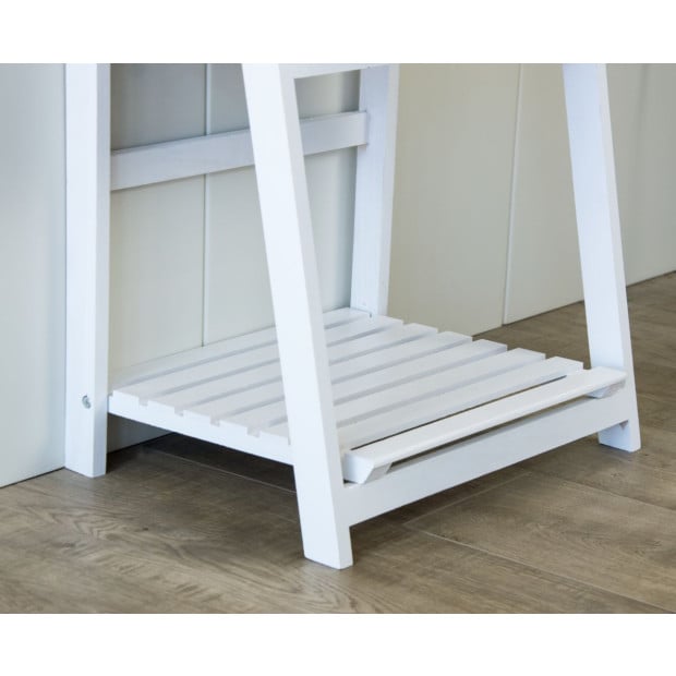 5 Tier Wooden Ladder Shelf Stand Storage Book Shelves Display Rack White Image 6
