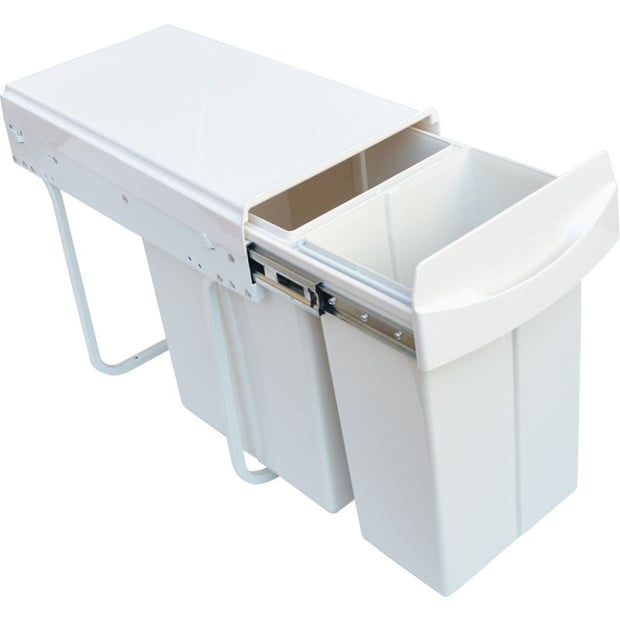 Pull Out Bin Kitchen Double Dual Slide Garbage Rubbish Waste 10l+20l Image 5