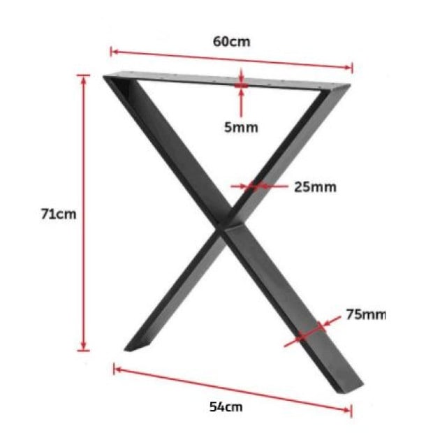 X Shaped Table Bench Desk Legs Retro Industrial Design Fully Welded Image 6
