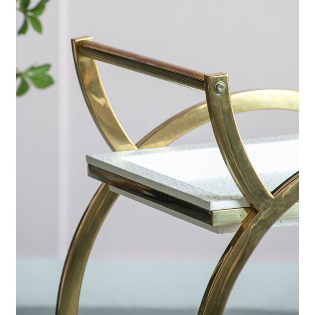 Steel Stride Bar Cart On Wheels Finished In Stainless Steel Image 8