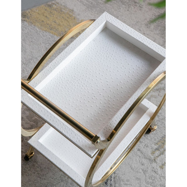 Steel Stride Bar Cart On Wheels Finished In Stainless Steel Image 9