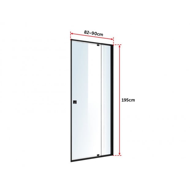 Adjustable Semi Frameless Shower Screen (82~90) X 195cm Image 7