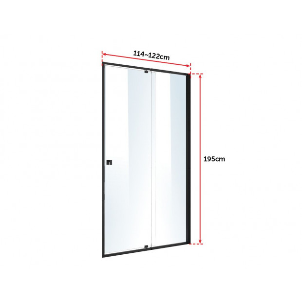 Adjustable Semi Frameless Shower Screen (114~122) X 195cm Image 7