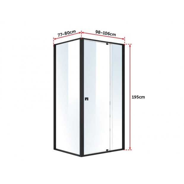 Frameless Shower Screen (98~106)x 195cm & (77~80)x 195cm Side Image 7