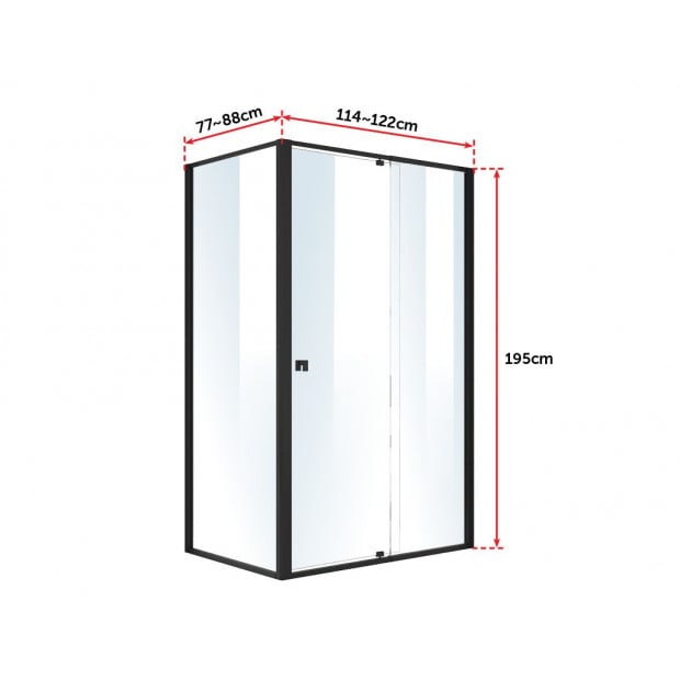 Frameless Shower Screen (114~122)x 195cm & (77~80)x 195cm Side Image 7