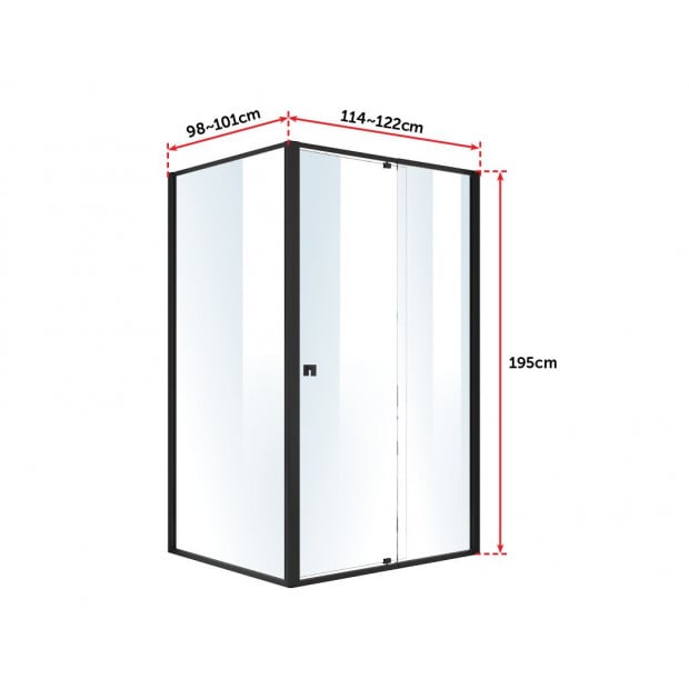Frameless Shower Screen (114~122)x 195cm & (98~101)x195cm Side Image 7