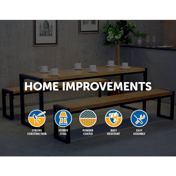 Square Shaped Table Desk Legs Retro Industrial Design Fully Welded Image 2