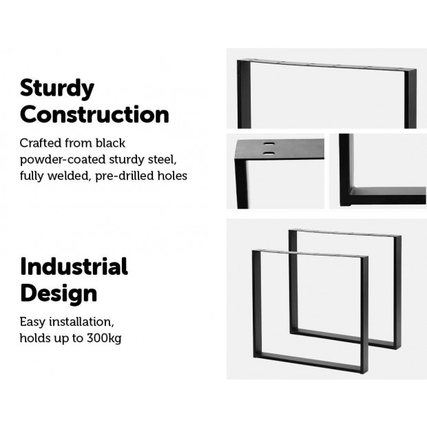 Square Shaped Table Desk Legs Retro Industrial Design Fully Welded Image 3