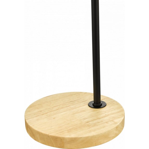 Modern Table Lamp Desk Light Timber Base Bedside Bedroom Black Image 5