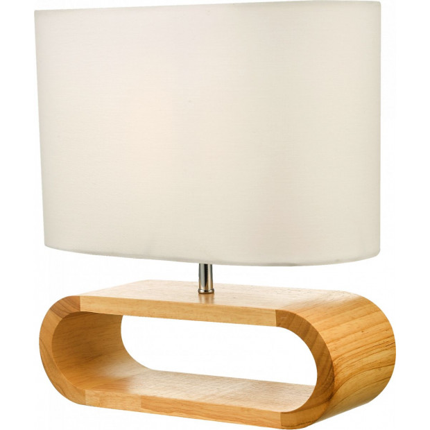 Wooden Modern Table Lamp Timber Bedside Lighting Desk Brown White Image 5