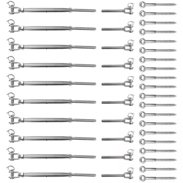 Stainless Steel Wire Rope Diy Balustrade Kit Jaw/swage Fork Turnbuckle