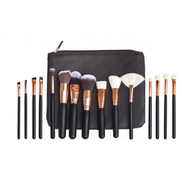Soft 15pcs Pro Face Powder Makeup Brushes Set Eyeshader Blending