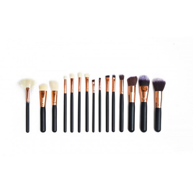 Soft 15pcs Pro Face Powder Makeup Brushes Set Eyeshader Blending Image 5