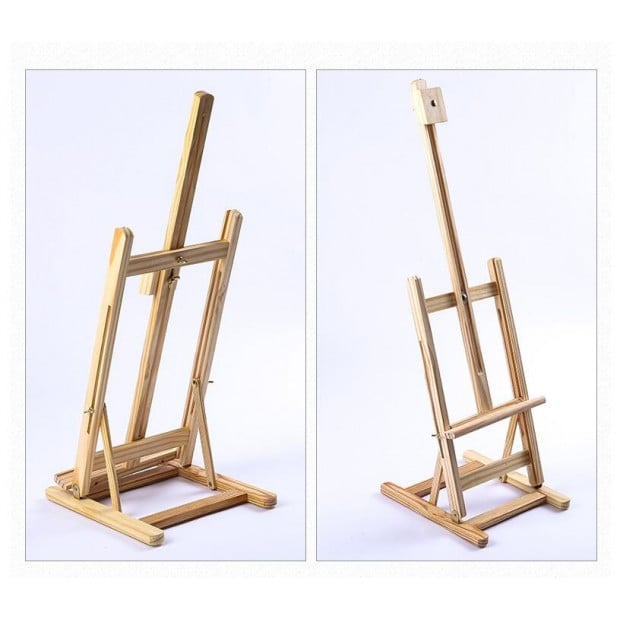Tabletop Easel Wood Studio H-frame Artist Art Display Painting Stand Image 2