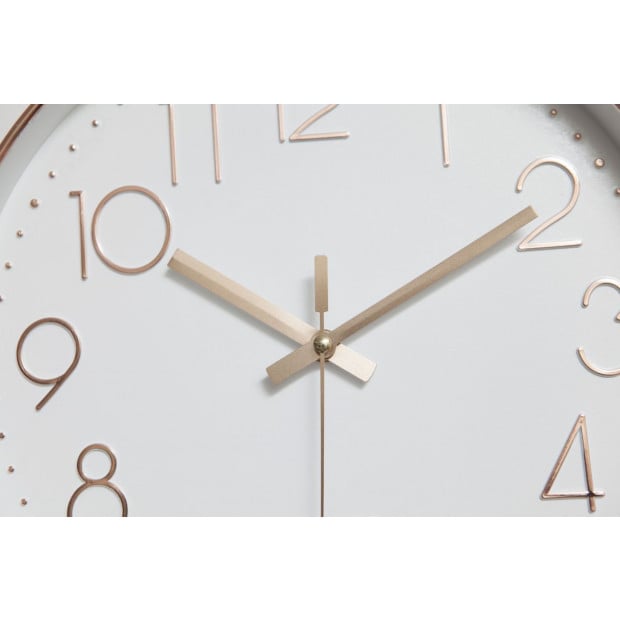 Modern Wall Clock Silent Non-ticking Quartz Battery Operated Rose Gold Image 3
