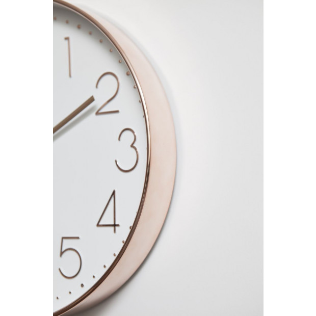 Modern Wall Clock Silent Non-ticking Quartz Battery Operated Rose Gold Image 4