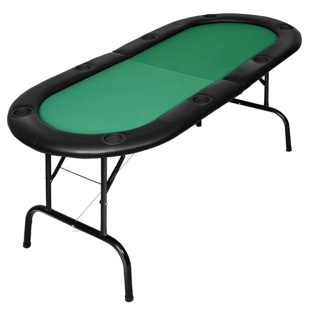 185cm 8 Player Folding Poker Blackjack Table With Cup Holder Image 7