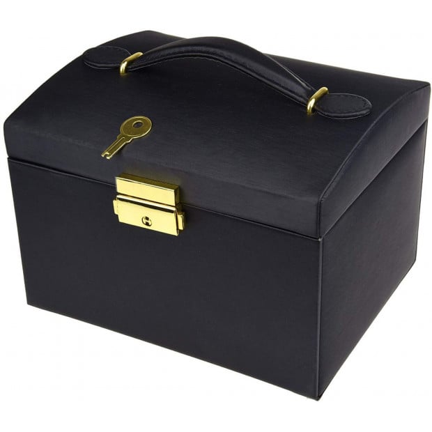 Jewellery Storage Box Girls Rings Necklaces Display Storage Case Black Image 3