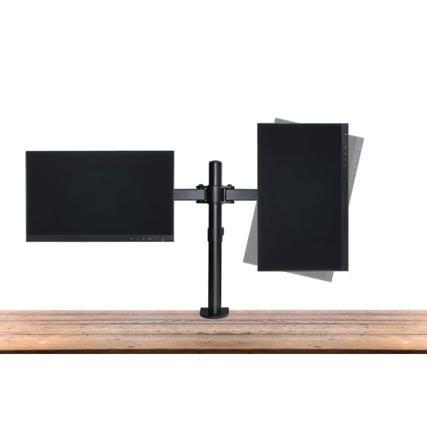 Dual LCD Monitor Desk Mount Stand Adjustable Fits 2 Screens Up To 27 Image 2