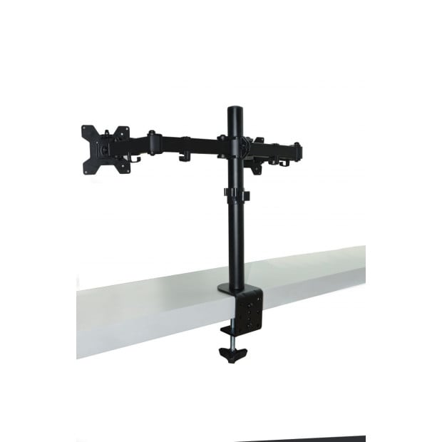 Dual LCD Monitor Desk Mount Stand Adjustable Fits 2 Screens Up To 27 Image 3