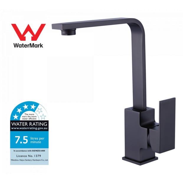 Kitchen Mixer Tap Faucet - Laundry Bathroom Sink Matte Black Finish Image 4