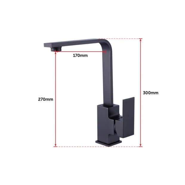 Kitchen Mixer Tap Faucet - Laundry Bathroom Sink Matte Black Finish Image 9