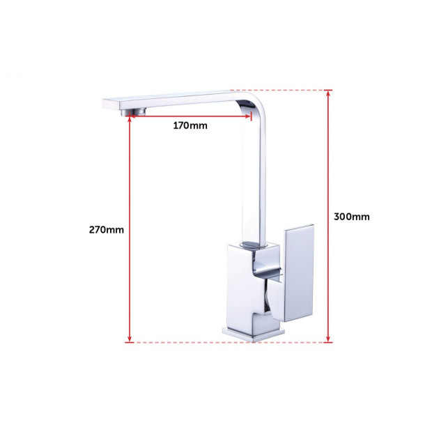 Kitchen Mixer Tap Faucet - Laundry Bathroom Sink Polished Chrome Finish Image 9