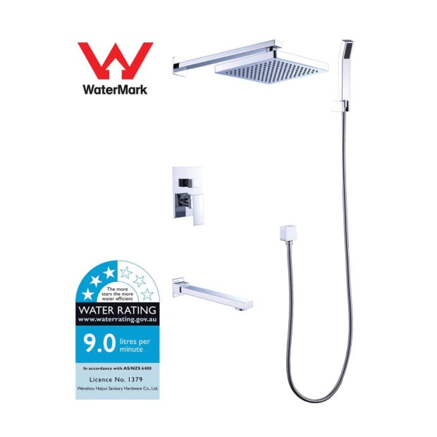 8 Rain Shower Head Straight Wall Arm Mixer Set Bath Spout Outlet Tap Image 7