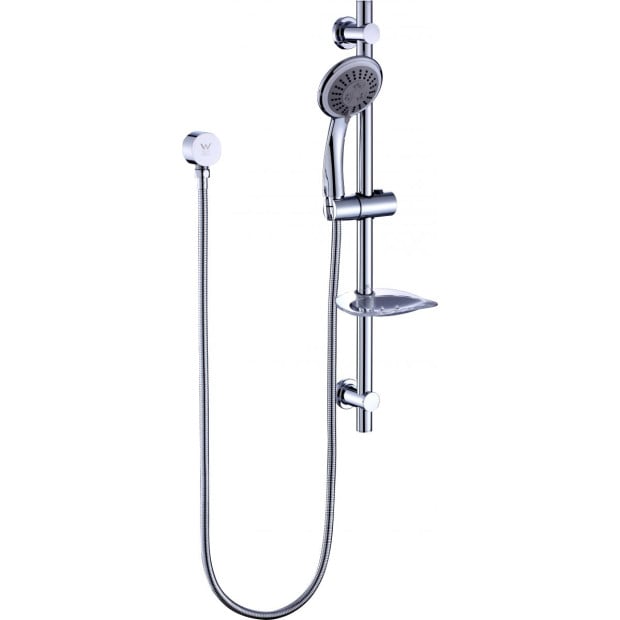Hand Held Shower Rail Soap Dish Bathroom Set Round Image 2