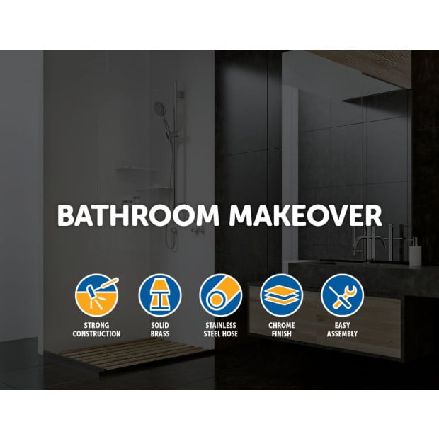 Hand Held Shower Rail Soap Dish Bathroom Set Square Image 2