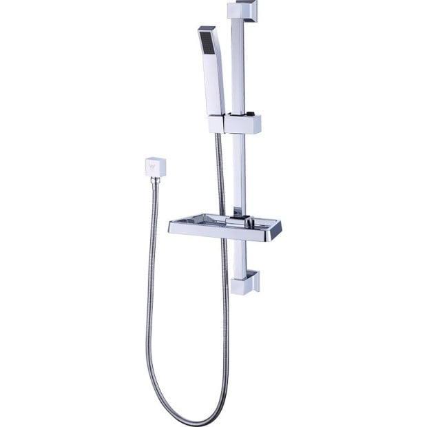 Hand Held Shower Rail Soap Dish Bathroom Set Square Image 5