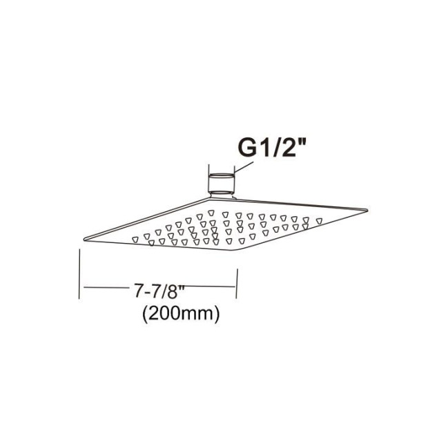 200mm Shower Head Square 304ss Polished Chrome Finish Image 6