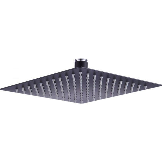 200mm Shower Head Square 304ss Electroplated Matte Black Finish Image 2