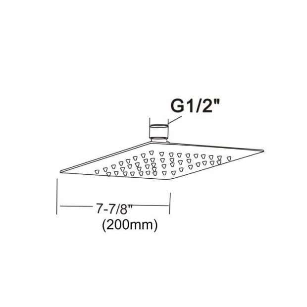 200mm Shower Head Square 304ss Electroplated Matte Black Finish Image 6