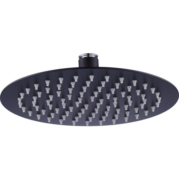 200mm Shower Head Round 304ss Electroplated Matte Black Finish Image 2