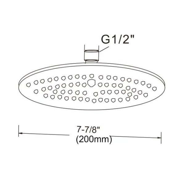 200mm Shower Head Round 304ss Electroplated Matte Black Finish Image 6