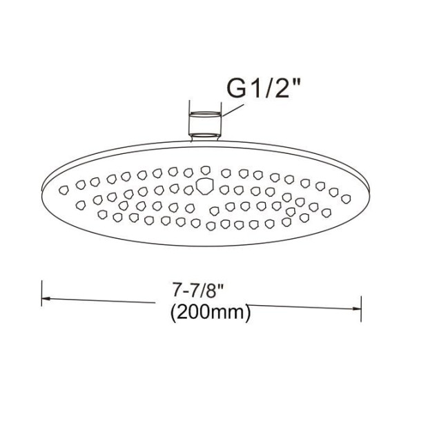 200mm Shower Head Round 304ss Polished Chrome Finish Image 6