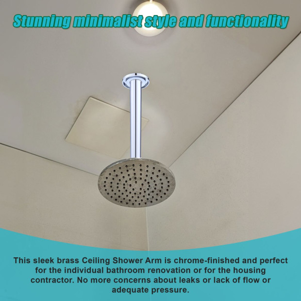 Shower Head Arm Wall Connector Round Bathroom Rainforest Image 6
